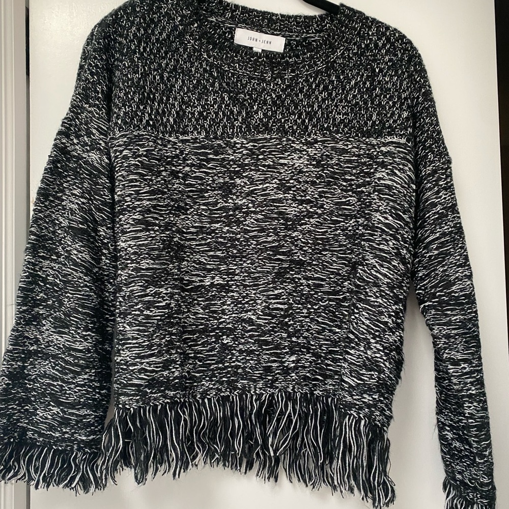 JOHN + JENN fringe sweater NWT